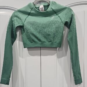 Gymshark Teal Long Sleeve Crop Top